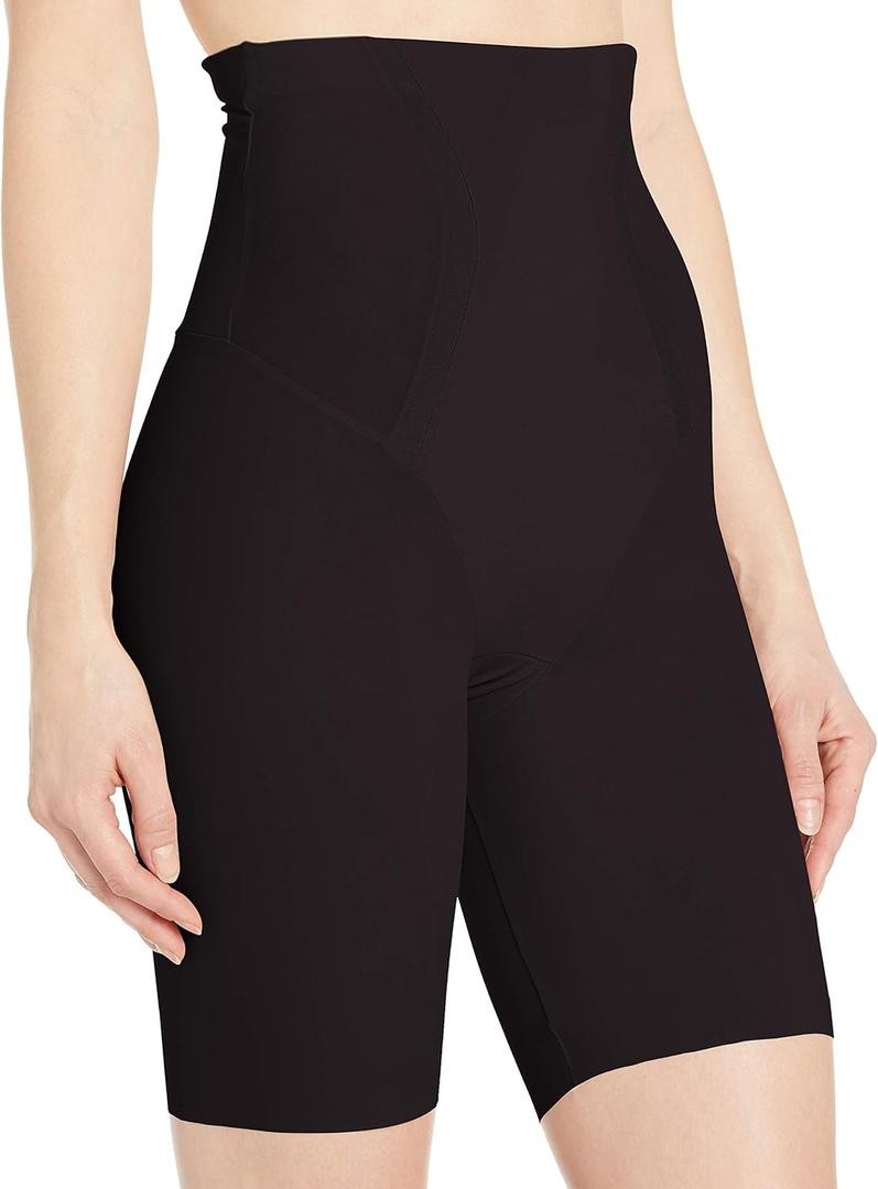 Maidenform Women's Shapewear High-Waist Thigh Slimmer, Tummy Control Thigh Slimmer, Firm Control Shapewear for Women (Medium, Black)