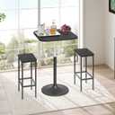 MAHANCRIS Bar Table, Height-Adjustable Pub Table 26.8-36.2 Inches, Cocktail Table with Base, Counter Height Tables for Small Space, Easy to Assemble, Black BTHB5501