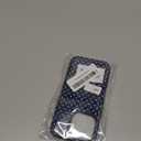 Case for iPhone 14 Pro, Glossy Hybrid 2-Layer Hard Shell, Aesthetic Scratch Resistant Cover, Navy Blue Polka Dot