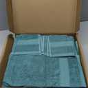 Amazon Basics Fade-Resistant Highly Absorbent 100% Cotton Hand Towel, 16"x26", Teal Green, 6-Pack