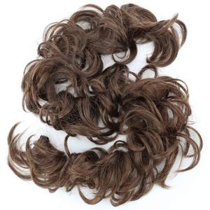 CAISHA Hairpiece Hair Wrap Heat-resistant Synthetic Fibres Curly Messy Updo Mixed Brown HW3 (mixed brown #2/30 HW3)
