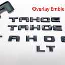 3Pcs Tahoe Emblem 3D Letters Badge Nameplate Sticker Replacement for 2019-2023 Tahoe Genuine 84910058 (Overlay Emblem Gloss Black Plus LT)