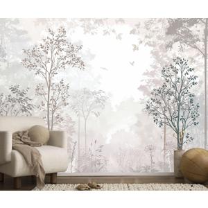 Toolhom Beige Forest Wallpaper Woodland Wall Mural 127"x77"