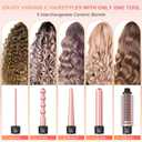 5 in 1 Curling Wand Set, Sixriver Hair Curling Iron with Curling Thermal Brush&4 Interchangeable Ceramic Curling Wand(0.4-1.25), Long Lasting Curls, Fast Heating Hair Wand Curler with Glove&2 Clips
