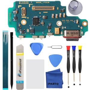 iParto Charging Port Replacement Kit for Samsung Galaxy S24 Ultra SM-S928U SM-S928U1 USB Flex Dock Connector Charging Flex Replacement with Tools
