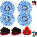 Mop Replace Heads Compatible for OCeda 2-Tank System,7 Pack Spin Mop Refill Replacement with 2 Scrub Brush and Base, Reusable Mop Head Deep Cleaning to Tough Stains