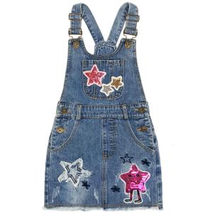 Peacolate 4-11T Little&Big Girls Jumper Dress Casual Strap Denim Overalls (10-11 Years, Star)