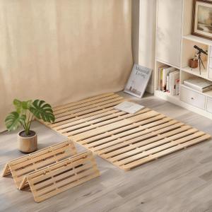 Floor Bed Frame Japanese Floor Bed Foldable Pallet Moisture-Proof Frame Wooden Floor Platform Guest Tatami Mat(Full)