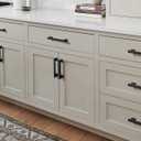 LIMUR 10 Pack 5 Inch (128 mm) Hole Center Matte Black Cabinet Knobs Cabinet Pulls - Solid Zinc Alloy Kitchen Cabinet Handles, Drawer Pulls,Drawer Knob, Cupboard Hardware