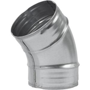 45 Degree 4 Inch Elbow Bend Duct Connector - Galvanized Steel - Metal for Round Ventilation Pipes - Adjustable Outlet Adapter - for Home or Industrial HVAC Air Exhaust, Intake Ventilation
