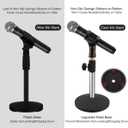 Eison Microphone Stand Desk Mic Stand Desktop Tabletop Microphone Stand with Gooseneck Mic Clip 5/8" Male to 3/8" Female Screw for Blue Yeti Snowball Christmas gift