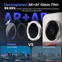 Tensea (3+2PCS Compatible with Samsung Galaxy S25 Ultra Camera Lens Protector, 9H Tempered Glass Camera Cover Screen Protector Metal Individual Ring [Installation Tray][Case Friendly] (Glitter Gray)