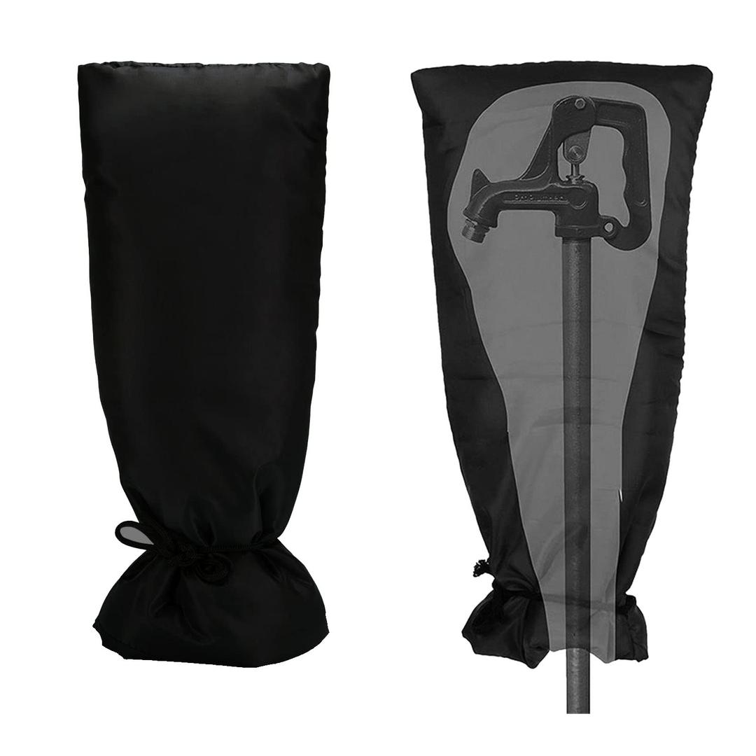 Outdoor Faucet Covers for Winter Freeze Protection,25.2"X14" Hose Bib Covers for Winter,Reusable Thicker Waterproof Insulated Spigot Cover Black