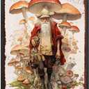 2 x Vintage Tin Sign Eat Mushrooms See The Universe For Men Women Wall Decor Bars Restaurants Cafes Pubs 8.00"x12.00" with Metal Frame