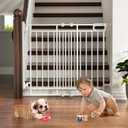 Mom's Choice GROWNSY Baby Gate No Bottom Bar, Adjustable Width 26 to 36 for Child and Pet, Dog Gate with Auto-Close & One-Hand Operation, Screw-in Installation for Doorways and Indoor Use