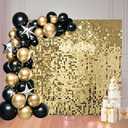 Ozikutech 36 Pcs Light Gold Shimmer Wall Backdrop Panels for Birthday Party Decoration - 6x6 FT Square Sequin Backdrop