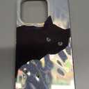 Compact Case for iPhone 14 Pro Shiny cat Design,Cute Sparkle Bling Soft Slim TPU Shockproof Protective Bumper Phone Cases Cover for Women Girls Aesthetic Glitter Black