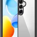 FNTCASE for Samsung Galaxy S25 Case: for Galaxy S24 Case Military Grade Drop Protection Anti Yellowing Cell Phone Cover - Rugged Shockproof Protective Bumper Transparent Cases(Black)