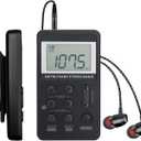 Portable AM/FM Pocket Radio with Digital Tuning LCD Display, SWDSTP Rechargeable Mini Radio with Stereo Earphone and Removable Belt Clip for Walking, Jogging