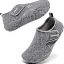 Toddler Winter Slippers Soft Warm Fleece Cozy House Non Slip Lightweight Bedroom Slippers for Girls Boys (Gray), 2T