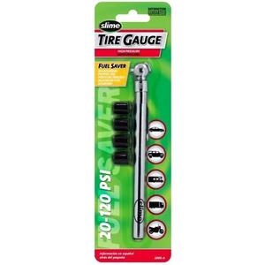 Slime 2005-A Pencil Tire Gauge with Bonus Caps, 20-120 PSI