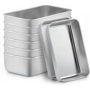 TeamFar Loaf Pans for Baking, 9 5 Inch Stainless Steel Loaf Bread Pans Tins for Homemade Bread/Brownies, Healthy & Sturdy, Oven & Dishwasher Safe - Set of 8