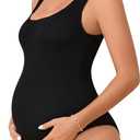 Summer Mae Seamless Maternity One Piece Swimsuit One Size Fits  Bathing Suit Ribbed U-Shaped Back Pregnancy Swimwear