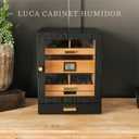 CASE ELEGANCE Luca Cabinet Humidor - Black, Holds 80-100 Cigars, 9.7 inches x 9.4 inches x 12.8 inches