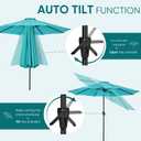 Tempera Patio Market Outdoor Table Umbrella with Auto Tilt and Crank, Large Sun Umbrella with Sturdy Pole & Fade Resistant Canopy, Easy to Set