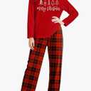 MEESHEEP Christmas Pajamas for Women: Xmas Pj Sets With Long Pant Holiday Party Long Sleeve Sleepwear Set, Large