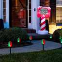 HoliScapes Vintage Santa Runway Lights with Santa Landing Zone Inflatable Sign