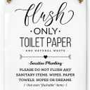 Reilly Originals 6x8 Inch Sensitive Plumbing Flush Only Toilet Paper, Not Hopes & Dreams Designer Bathroom Sign ~ Ready to Hang ~ Premium Finish, Durable (1)