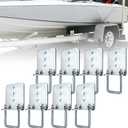 Heavy-Duty Steel 6" L-Type Boat Trailer Bunk Bracket Kit Fit for 3x3 Boat Trailer Crossmembers