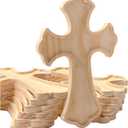 12 Pack 12 Inch Unfinished Wood Crosses Natural Solid Wooden Cross for Crafts (12 x 8 x 0.6 Inches)