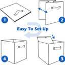ShellKingdom Storage Bins, Foldable Fabric Storage Cubes and Cloth Organizer Drawer for Closet and Toys, 2 Pack (White)