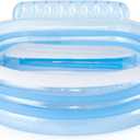 INTEX Swim Center Inflatable Family Lounge Pool: Built-In Bench Cup Holder 156 Gallon Capacity 90" x 86" x 31" Blue