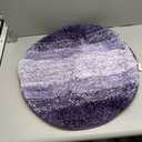 Arotive Microfiber Bathroom Rugs, Shaggy Soft and Absorbent Bath Rug, Non-Slip, Thick Plush Machine Washable Dry Bath Mats for Bathroom, Tub and Shower, 24x24, Dark Purple, Round