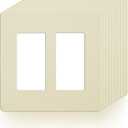 Faith Ivory 2-Gang Screwless Wall Plate (10-pack) | Light Switch Plate or Wall Plate for Electrical Outlet | 2-Gang Wall Plate for Decorator Switches and Receptacles | Heat-Resistant Thermoplastic