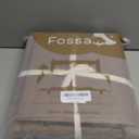 FOSSA Duvet Cover Set 100% Washed Cotton Linen Feel Super Soft Breathable Cozy 3 Pieces Bedding Sets Solid Pale Brown Queen