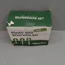 300 Count Heavy Duty Clear Plastic Silverware, Disposable Plastic Utensils Set, 100 Forks, 100 Spoons, 100 Knives, BPA-Free Heat Resistant Durable Plastic Cutlery Set for Party