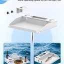 SPIRRELAB 23.2'' x 19.2'' x 4'' Utility Boat Table with Rod Holder Mount, Portable Boat Table and Boat Bar, Marine Tables for Boats with Cup Holders Storage