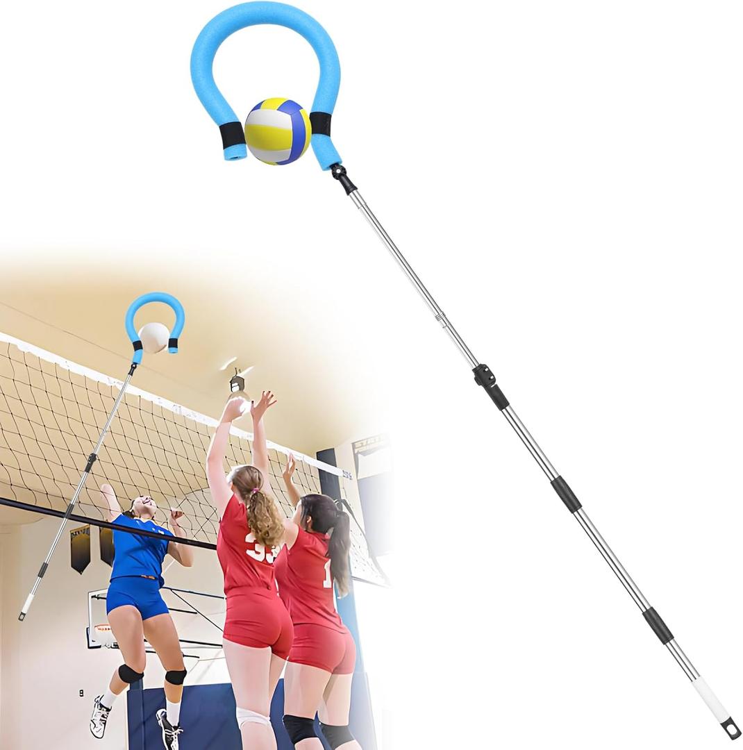 Volleyball Spike Trainer - Adjustable 63"-78" with Question Mark Hook, Durable Lightweight for Serving, Spiking & Jump Training, Real Ball Feel - Ideal for Beginners & Pros (No Ball)