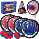 Playzap Toss and Catch Ball Set Ultra Soft Fabric Pain-Free - Valentine Gift for Toddlers Kids Boys Girls 2-4 5-7 8-13+ Yrs - Baseball Glove Toy Indoor Outdoor Yard Game & Beach/Pool Toy Set 4 Pack
