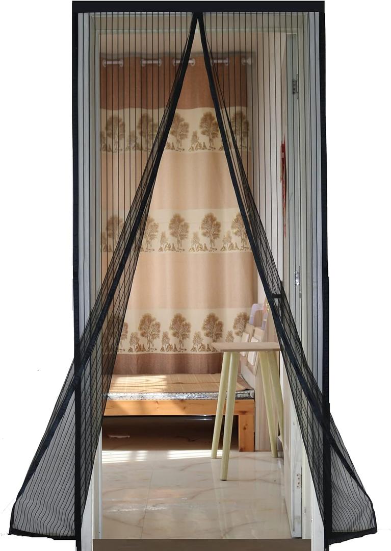 18 Magnets Magnetic Door Screen Fly Mesh Insect Mosquito Nets for Doors Size in 39.37''x82.68''100x210cm