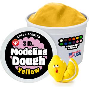 Hygloss Play Modeling Dough for Kids  Safe & Non-Toxic Sensory Dough for Arts and Crafts  3 lb Tub  Play Clay for Toddler Activities, Preschool Classroom Must-Haves  Yellow Color, Scented