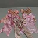 Boao Satin Bow Garland Banner 6.6ft Hanging Bow Party Decorations for Birthday Coquette Party, Valentine Christmas Baby Shower, Wedding, Bridal Shower Holiday Photo Backdrop Decor(Pink White)