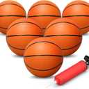 Dilabnba 6'' Mini Orange Basketballs for Basketball Hoop Over The Door, Kids Replacement Bouncy Beach Balls for Pool Indoor Outdoor, Basketballs Sport Game Gift for Boy Girl (6 PCS)