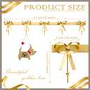 Tioncy Gold Bow Hooks Coat Rack Wall Mounted Gold Metal 5 Hook Bow Wall Decorations Nursery Bedroom Bathroom Coquette Living Room Decor for Hanging Coats Hats Towels Robes Purses Bags Keys