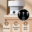 Portable Washing Machine 10L Mini Washer with Spin Dryer Foldable for Baby Clothes Underwear Compact Laundry Travel RV Camping Dorm Apartment Gray