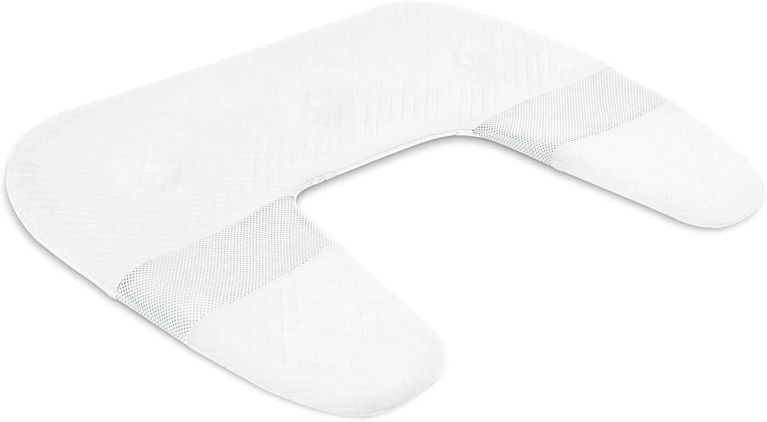 SAHEYER Side Sleeper Pillowcase, Odorless Body Memory Foam Pillowcase, U-Shaped Ergonomic Orthopedic Support Bed Pillowcase, White